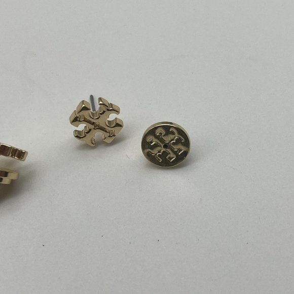Tory Burch Classic Small Logo Stud Earrings with Gold Plating - Picture 7 of 8